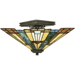 Elstead Lighting Inglenook QZINGLENOOKSF lampa podsufitowa 2x60 W brązowa