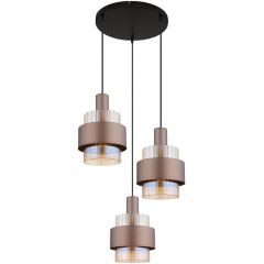 Globo Lighting Milley 155603HA lampa wisząca 3x60 W bursztynowa
