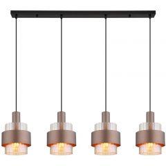 Globo Lighting Milley 155604HA lampa wisząca 4x60 W bursztynowa