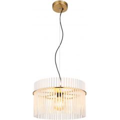 Globo Lighting Gorley 15698HM lampa wisząca 1x60 W biała-przezroczysta-złota