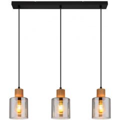 Globo Lighting Aleidis 157683 lampa wisząca 3x25 W czarna-przydymiona