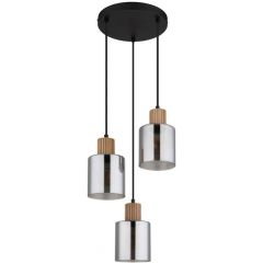 Globo Lighting Aleidis 157683H lampa wisząca 3x25 W czarna-przydymiona