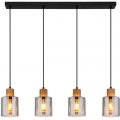 Globo Lighting Aleidis 157684 lampa wisząca 4x25 W czarna-przydymiona