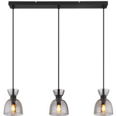 Globo Lighting Massey 15769S3 lampa wisząca 3x40 W czarna-przydymiona