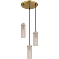 Globo Lighting Karolo 157753HR lampa wisząca 3x40 W złota-bursztynowa Globo Lighting Karolo 157753HR lampa wisząca 3x40 W złota-bursztynowa