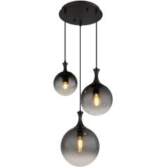 Globo Lighting Dalton 158853H lampa wisząca 3x10 W czarna-przydymiona