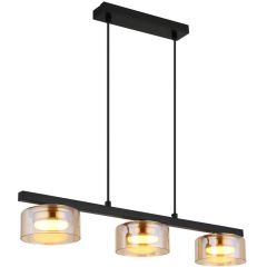 Globo Lighting Higgins 160553HG lampa wisząca 3x6 W czarna-bursztynowa