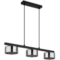 Globo Lighting Higgins 160553HS lampa wisząca 3x6 W czarna-przydymiona