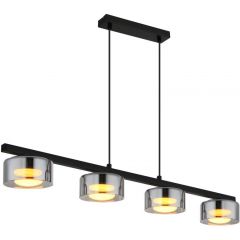 Globo Lighting Higgins 160554HS lampa wisząca 4x6 W czarna-przydymiona