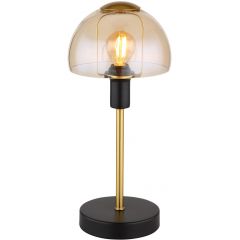 Globo Lighting Kokkini 21914A lampa stołowa 1x25 W czarna-bursztynowa