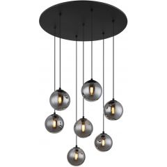 Globo Lighting Riha 561337H lampa wisząca 6x3.5 W czarna-przydymiona