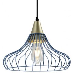 GTV Lotte OSLOT25DEC lampa wisząca 1x40 W złota-niebieska