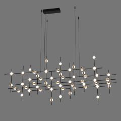 Italux Provenza MD1800106755ABG lampa wisząca x132 W czarna-złota