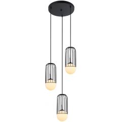 Italux Matty MDM39393BK lampa wisząca 3x40 W czarna