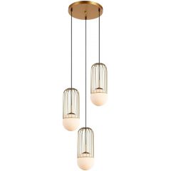 Italux Matty MDM39393GD lampa wisząca 3x40 W złota