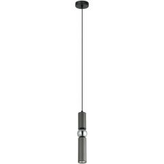 Italux Isidora PND142901GR lampa wisząca 1x25 W czarna-chrom-szary/popielaty