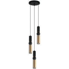 Italux Isidora PND142903BKBRO lampa wisząca 3x25 W czarna-brązowa