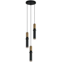 Italux Isidora PND142903BROBK lampa wisząca 3x25 W czarna-brązowa