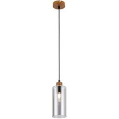 Italux Naster PND230511WO lampa wisząca 1x25 W czarna-drewno