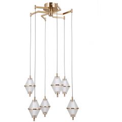 Italux Fuente PND343956HBR lampa wisząca 6x30 W złota