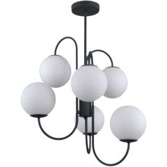 Italux Gela PND55006BK lampa wisząca 6x5 W biała-czarna