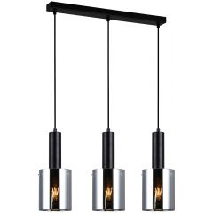 Italux Sardo PND55813BKSG lampa wisząca 3x40 W czarna-przydymiona