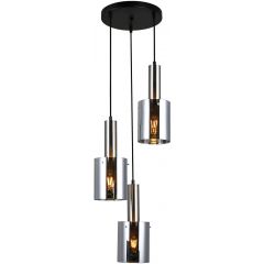 Italux Sardo PND55813ASCSG lampa wisząca 3x40 W przydymiona-nikiel