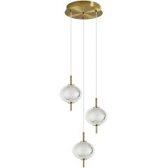 Italux Corado PND814183BKGD lampa wisząca 3x12 W przezroczysta-złota
