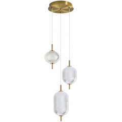 Italux PND814383GD lampa wisząca 3x23 W przezroczysta-złota