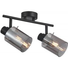 Italux Sardo SPL55812BKSG lampa podsufitowa 2x40 W czarna-przydymiona