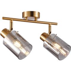 Italux Sardo SPL55812BROSG lampa podsufitowa 2x40 W mosiądz-przydymiona