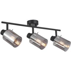 Italux Sardo SPL55813BKSG lampa podsufitowa 3x40 W czarna-przydymiona