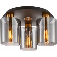 Italux Sardo SPL55813SCBROSG lampa podsufitowa 3x40 W mosiądz-szara