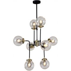 Italux Odelia V10098 lampa wisząca x28 W czarna-przezroczysta-brązowa