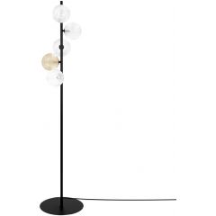 Kaja Saturno K5698 lampa stojąca 5x10 W czarna-przezroczysta-bursztynowa