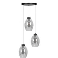 Kaja Balbo K5722 lampa wisząca 3x15 W czarna-przydymiona