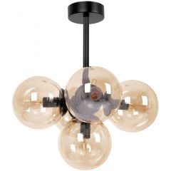 Kaja Piro K5367 lampa podsufitowa 5x10 W czarna-bursztynowa