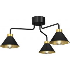 Luminex Demet 0630 lampa podsufitowa 3x60 W czarna-złota