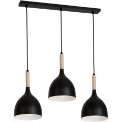 Luminex Noak Wood 1193 lampa wisząca 3x60 W czarna