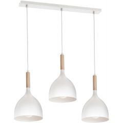 Luminex Noak Wood 1196 lampa wisząca 3x60 W biała