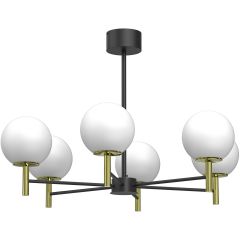 Luminex Awinion 1654 lampa wisząca 6x15 W biała-czarna