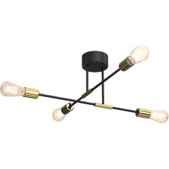 Luminex Flame 3906 lampa podsufitowa 4x60 W czarna