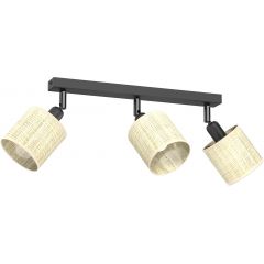 Luminex Rattan 5296 lampa podsufitowa 3x15 W czarna