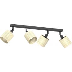 Luminex Rattan 5298 lampa podsufitowa 4x15 W czarna