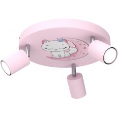 Luminex Fun 9379 lampa podsufitowa 3x8 W różowa-szara