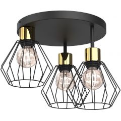 Luminex Parkla 9853 lampa podsufitowa 1x15 W czarna-złota