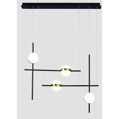 Mantra Cuba 7160 lampa wisząca 1x32 W biała-czarna-złota