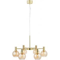 Markslöjd Ambra 109153 lampa wisząca 6x40 W mosiądz-bursztynowa