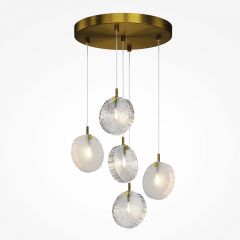 Maytoni Frozen MOD254PL05BS lampa wisząca 5x5.5 W biała-mosiądz