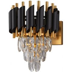 Milagro Cristal ML2412 kinkiet 2x10 W czarny-złoty